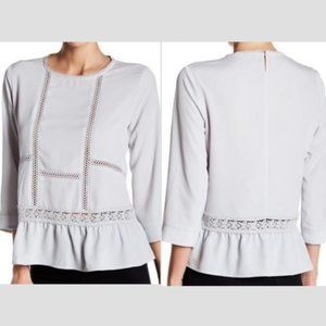 Harlowe & Graham Women’s Blouse peplum with Eyelet